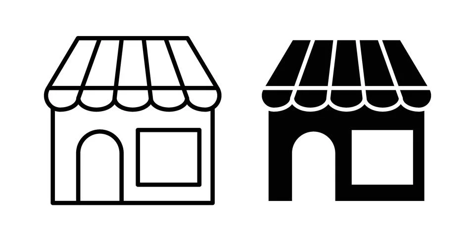 Shop icon black vector isolated on white Ilustración de archivo