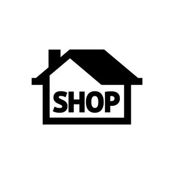 Shop icon building simple flat vector illustration Ilustración de archivo