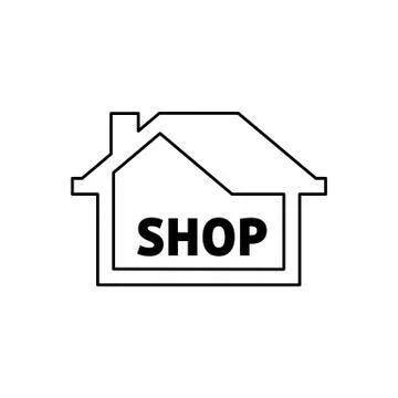 Shop icon building simple flat vector illustration Ilustración de archivo