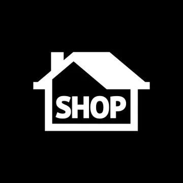 Shop icon building simple flat vector illustration Ilustración de archivo