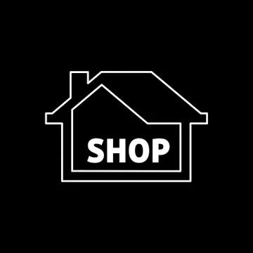 Shop icon building simple flat vector illustration Ilustración de archivo