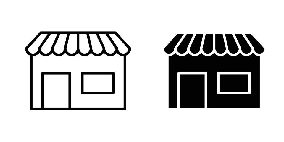Shop icon for design projects and web UI Stock Illustration