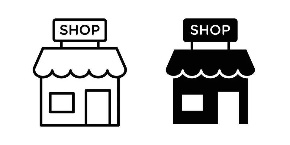 Shop icon design. Simple Vector illustrations.. Stock Illustration