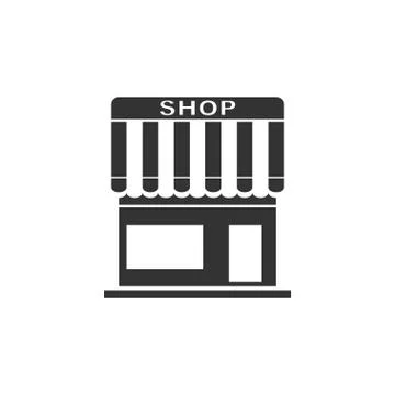 Shop icon flat Stock Illustration