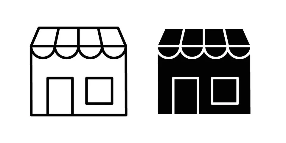 Shop icon Illustration set. Vector Eps10 for apps Ilustración de archivo