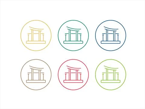 Shop icon line art button set for web and graphic application 스톡 일러스트