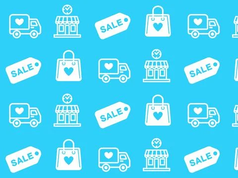 Shop icon pattern. Vector illustration Illustrazione stock