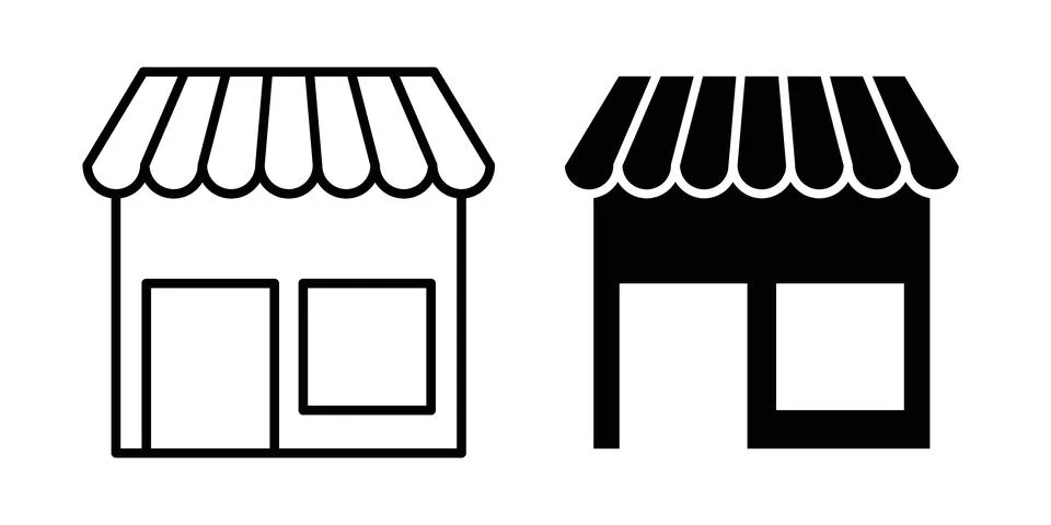 Shop icon set, collection of vector icons Ilustración de archivo