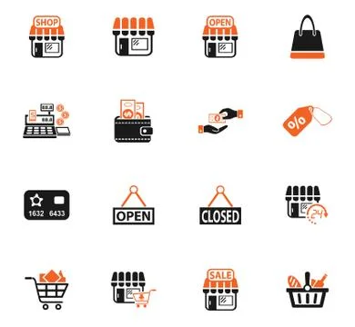 Shop icon set Stock Illustration