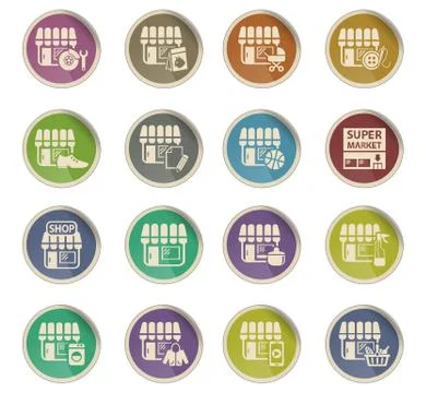 Shop icon set Stock Illustration