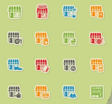 Shop icon set Stock Illustration