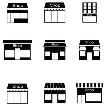 Shop icon set Illustrazione stock