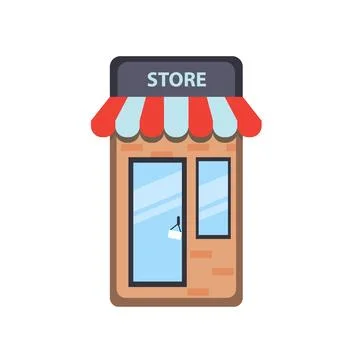 Shop icon with store front facade Stock Illustration
