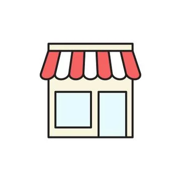Shop icon, storefront symbol vector illustration Stock Illustration