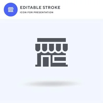 Shop icon vector, filled flat sign, solid pictogram isolated on white, logo i Stock Illustration