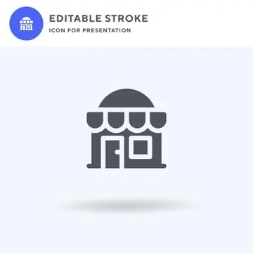 Shop icon vector, filled flat sign, solid pictogram isolated on white, logo i Stock Illustration