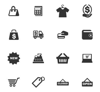 Shop icons set Stock Illustration