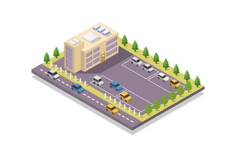 Shop isometric illustrated on background Stock Illustration
