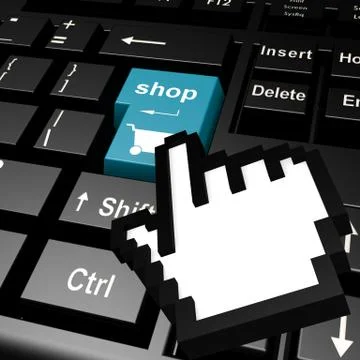Shop keyboard with hand cursor Stock Illustration