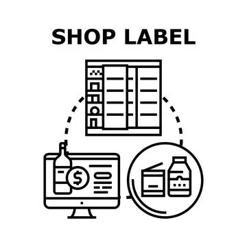Shop label concept vector illustration for retailing Stock Illustration