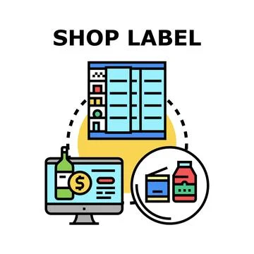 Shop label concept vector illustration for retailing Stock Illustration