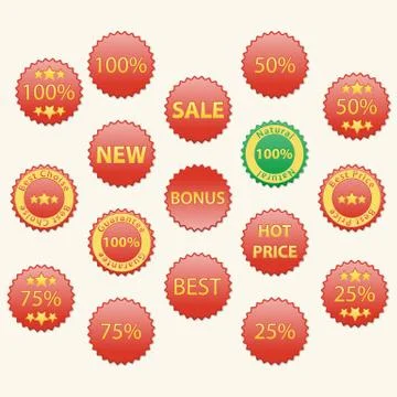 Shop labels set Illustrazione stock