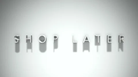 Shop later 3D title animation with shadows on a white background Stock Footage 297672148