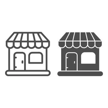Shop line and solid icon, shopping concept, store sign on white background Stockillustratie