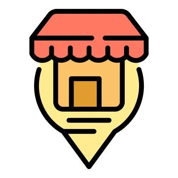 Shop location icon vector flat Illustrazione stock