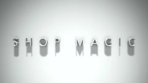 Shop magic 3D title animation with shadows on a white background Vídeo Stock 297669253
