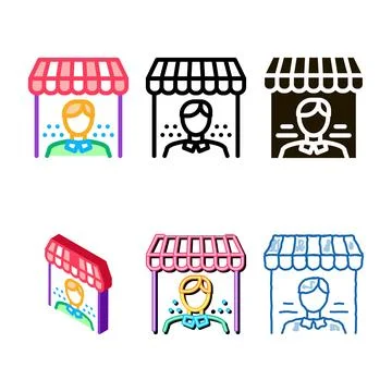 Shop manager icon diversity vector outline symbol Stock Illustration