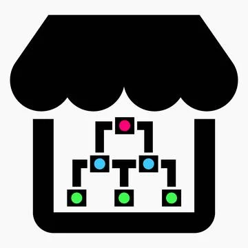 Shop network. "Cloud storage" online store. Illustrazione stock