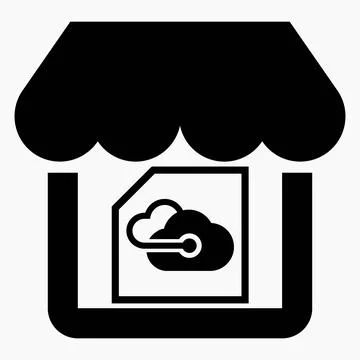 Shop network. "Cloud storage" online store. Illustrazione stock