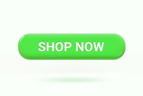 Shop now button isolated on white background. 3d vector illustration Illustrazione stock