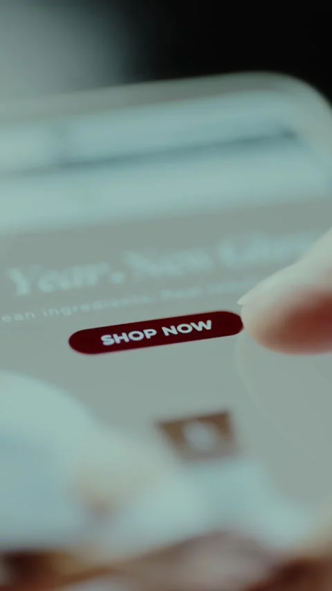 SHOP NOW button on shopping application Stock Footage 326045712