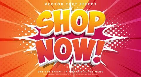 Shop Now headline editable text effect Template イラスト素材