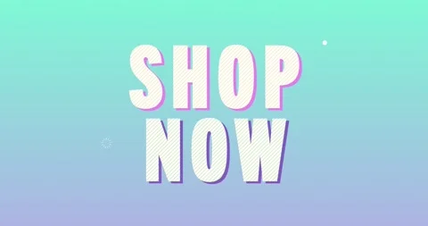 Shop now Logotype. Smooth Text Animation. Stock Footage 135628028