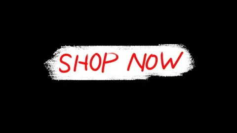 Shop Now Red Brushstroke Text with White Highlight Video stock 293232917