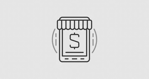 Shop in online application line icon animation with alpha channel Stock Footage 272613132