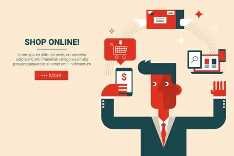 Shop online e-commerce concept Stock-Illustration