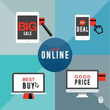 SHOP ONLINE Stock Illustration