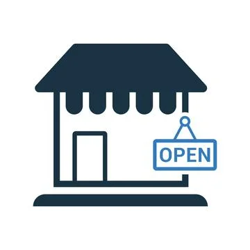 Shop Open icon. Stock Illustration