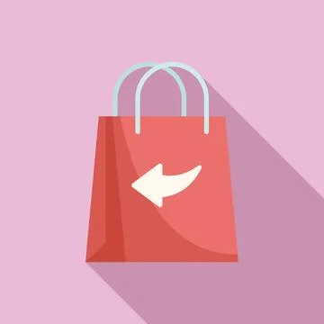 Shop package icon flat vector. Box parcel Stock Illustration