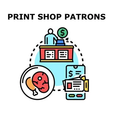 Shop patrons engaging with loyalty program services Illustrazione stock