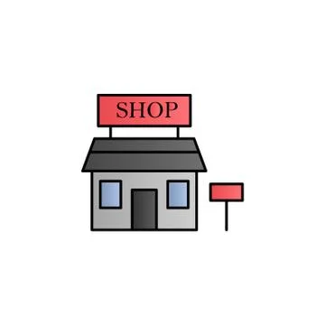 Shop, plate color gradient vector icon Stock Illustration