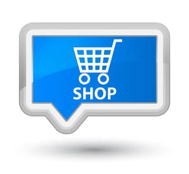 Shop prime cyan blue banner button Stock Illustration