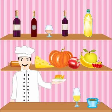 Shop with product Illustrazione stock
