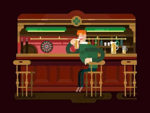 Shop pub beer Stock Illustration