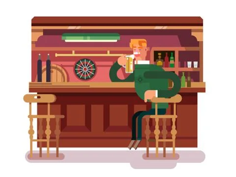 Shop pub beer Stock Illustration