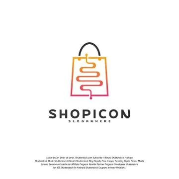 Shop Pulse Logo Template Design Vector Stock Illustration